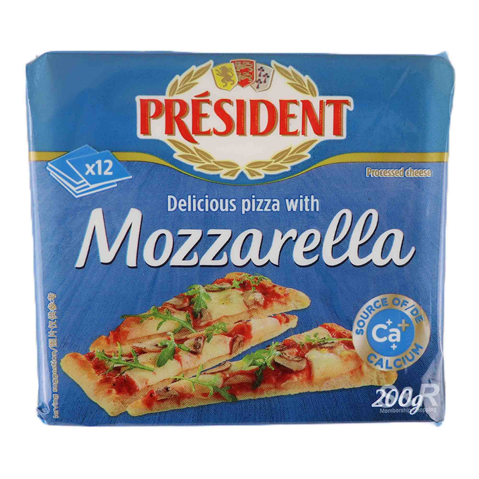 President Mozzarella Sliced Processed Cheese (16.67g x 12pcs) President Mozzarella Sliced Processed Cheese (16.67g x 12pcs)